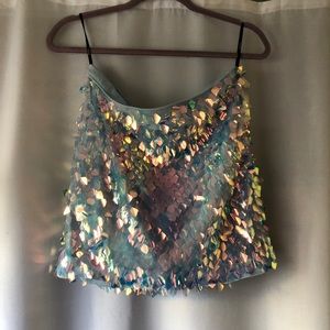 Forever 21 iridescent sequin mini skirt